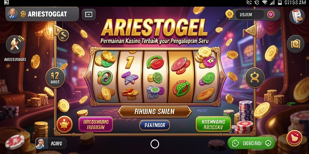 Screenshot gameplay ARIESTOGEL menampilkan suasana permainan Kasino yang mendebarkan.