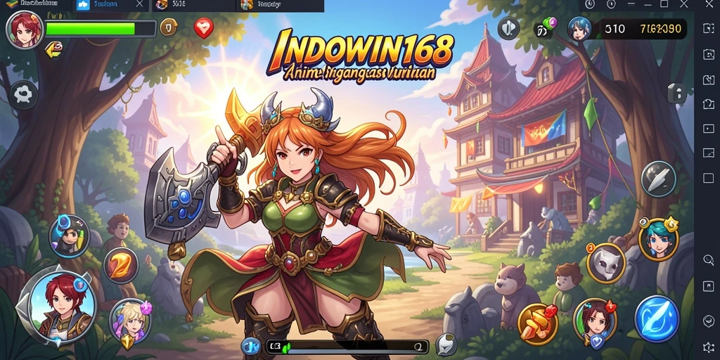 Screenshot gameplay INDOWIN168 yang menampilkan karakter Anime yang dinamis.