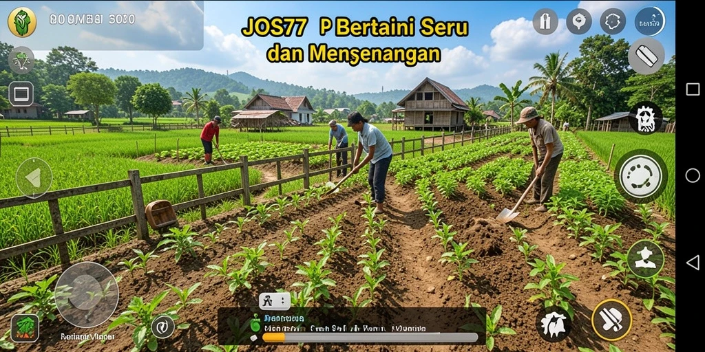 Tampilan gameplay seru di JOS77 dengan aktivitas bertani.