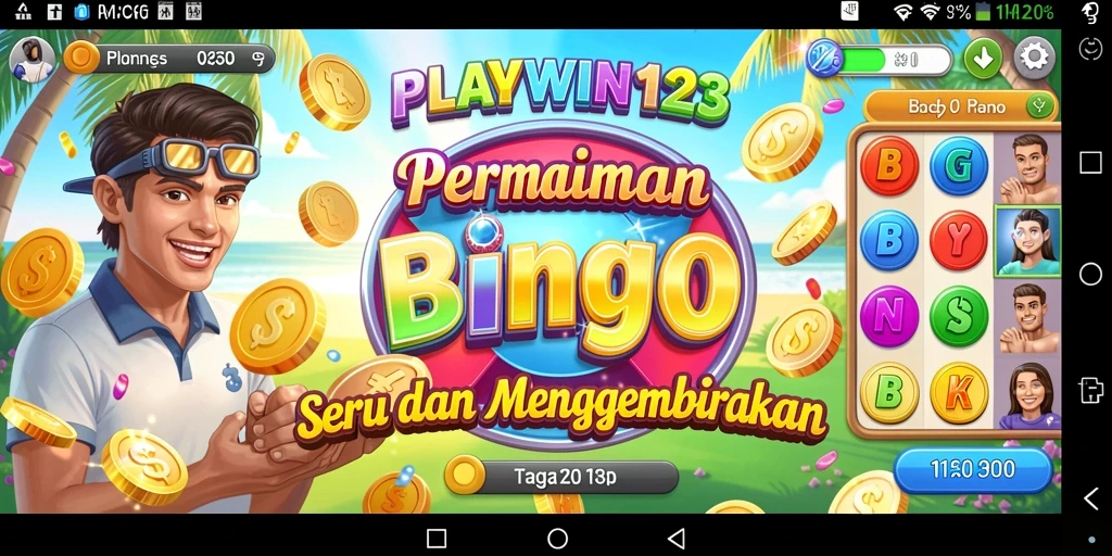 Tampilan gameplay Bingo di PLAYWIN123 yang penuh keseruan.