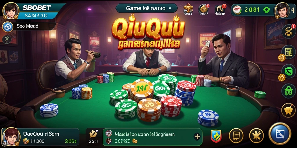 Tampilan gameplay QiuQiu yang seru di SBOBET.
