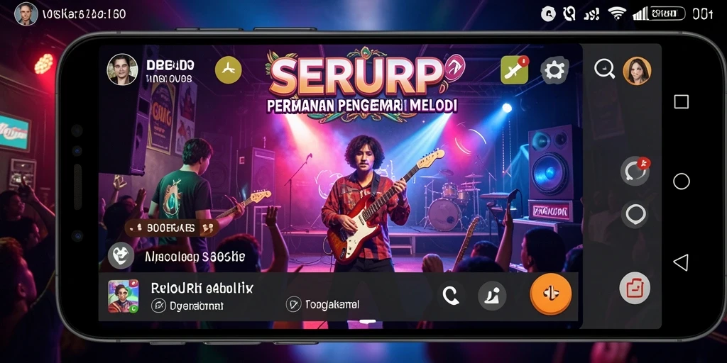 Tampilan gameplay SERURP dengan berbagai tantangan musik menarik.