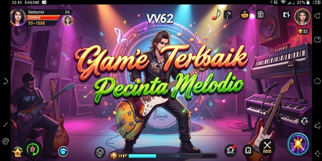 Tampilan gameplay <strong>VV62</strong> yang menarik dengan berbagai lagu dan tantangan musikal.
